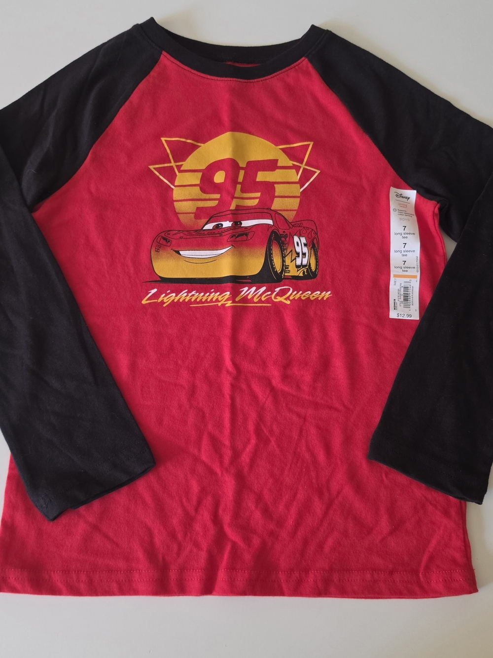 Lightning McQueen Kids' Red & Black Raglan Long-Sleeve Shirt 7T